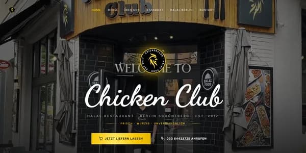 Webseite von Chicken Club