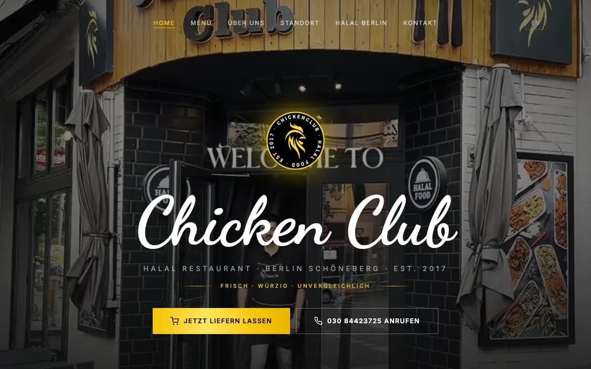 Startseite von Chicken Club