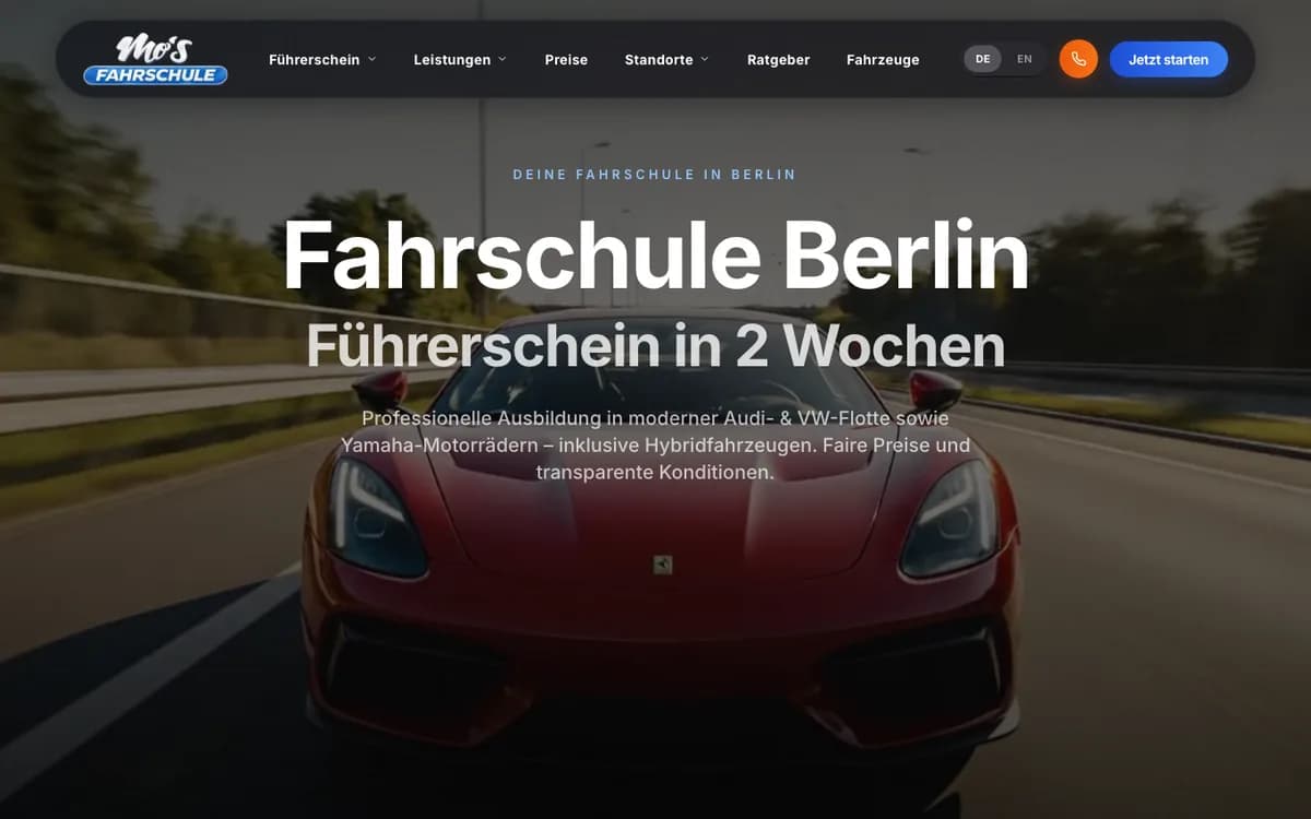 Startseite von MOS Fahrschule